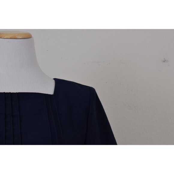 Vintage 90s Poly/Rayon‎ Navy Jaclyn Smith Blouse size 10 - Picture 10 of 10